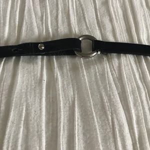 Skinny black dress belt